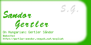 sandor gertler business card